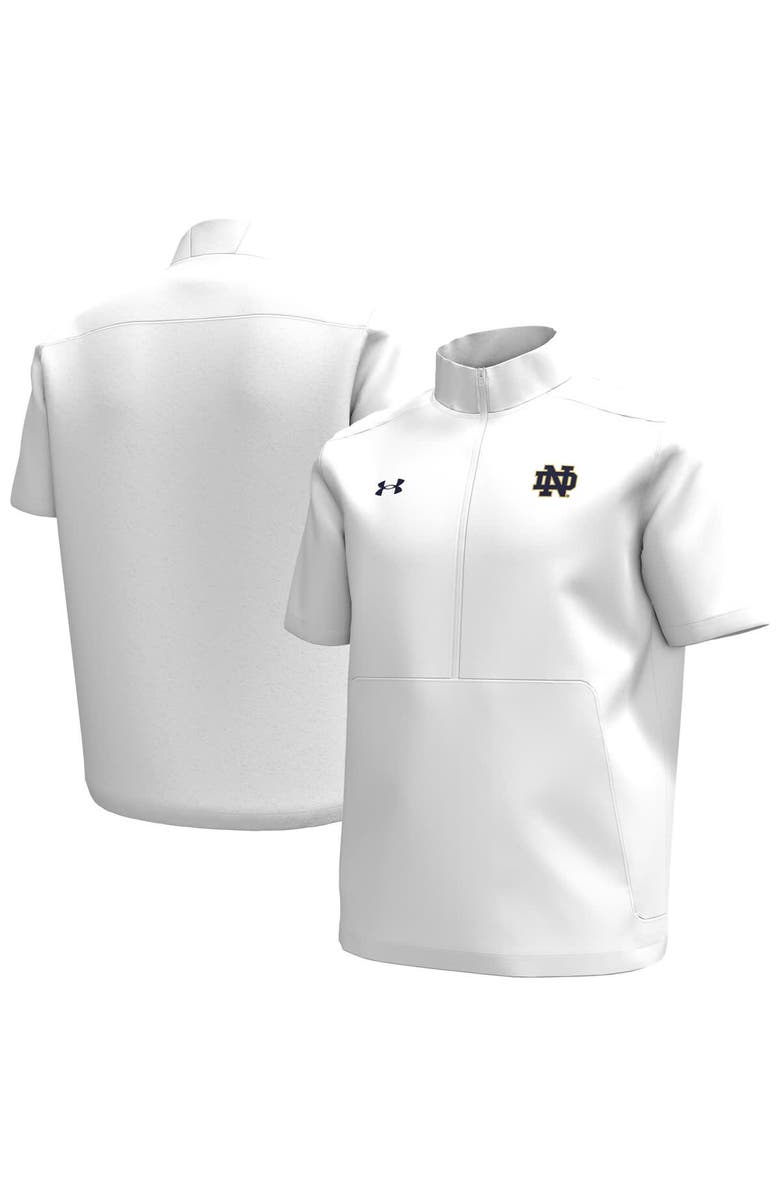 Under Armour Men's Under Armour White Notre Dame Fighting Irish Motivate Quarter-Zip Short Sleeve Top, Main, color, 
