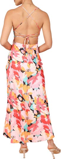 Petal & Pup Posse Floral Lace-Up Back Maxi Dress | Nordstrom