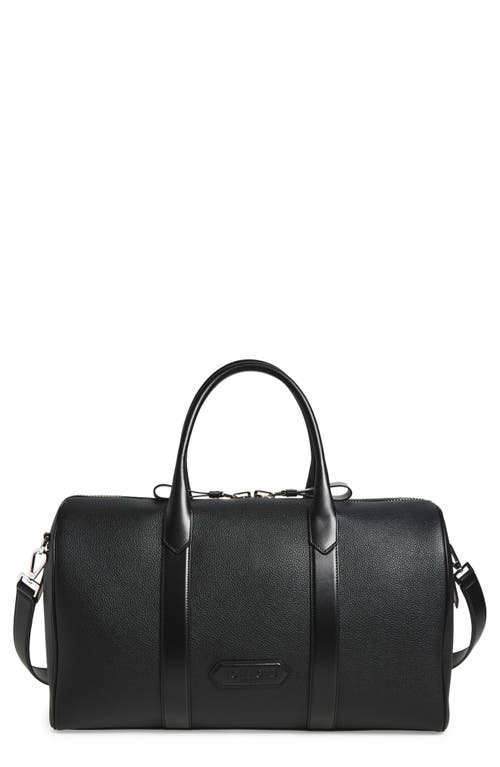 Tom Ford Medium Grained Leather Duffle Bag In Black