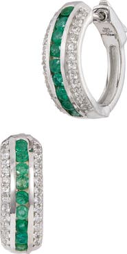 SAVVY CIE JEWELS Stone Hoop Earrings