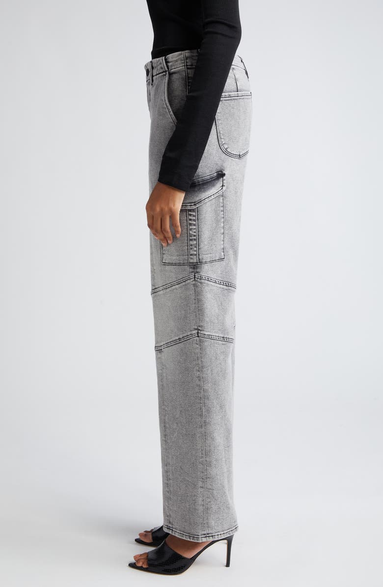 L'AGENCE Brooklyn High Waist Wide Leg Utility Jeans, Alternate, color, 