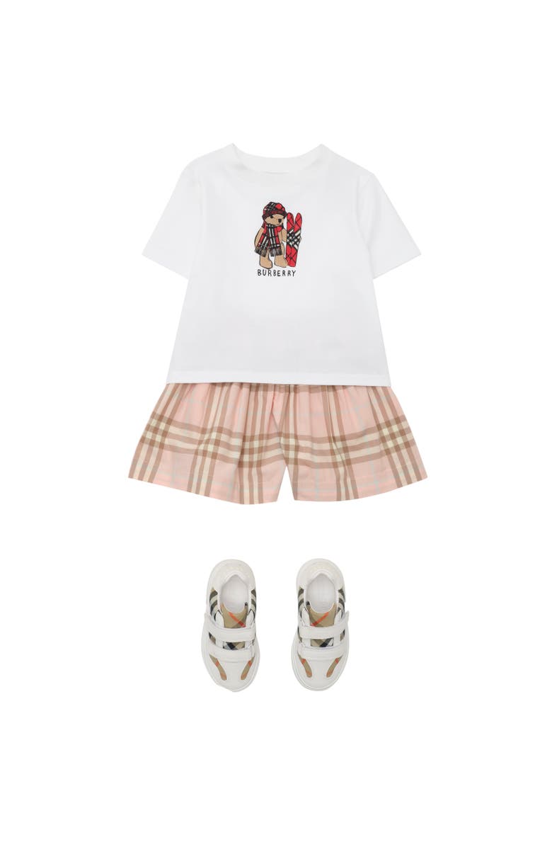 Burberry Check Cotton Shorts, Alternate, color, Archive Pink