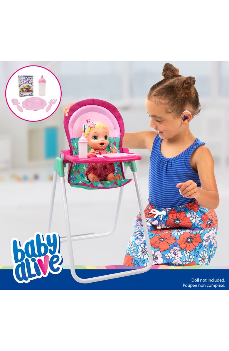 Baby Alive Doll Highchair Set Green, Alternate, color, Multicolored