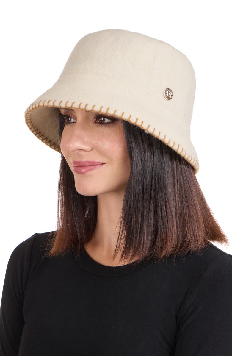 Bruno Magli Wool Felt Bucket Hat, Alternate, color, Ivory