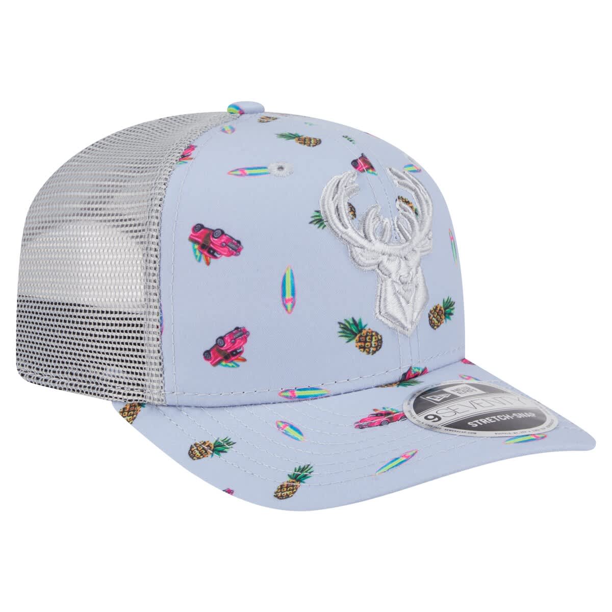 New Era Men's New Era Light Blue/Gray Milwaukee Bucks Adventure Aloha ...