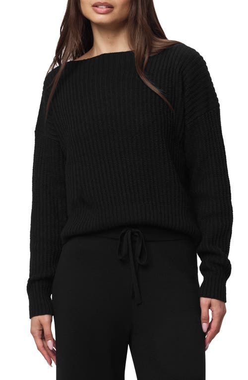 Splendid Olivia Cotton Crop Sweater In Black