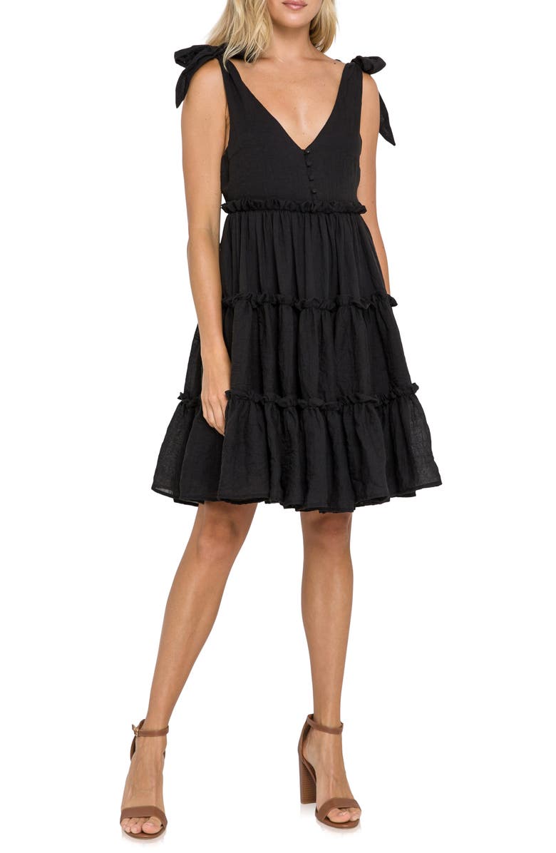 Free the Roses Tiered Tie Shoulder Minidress, Main, color,