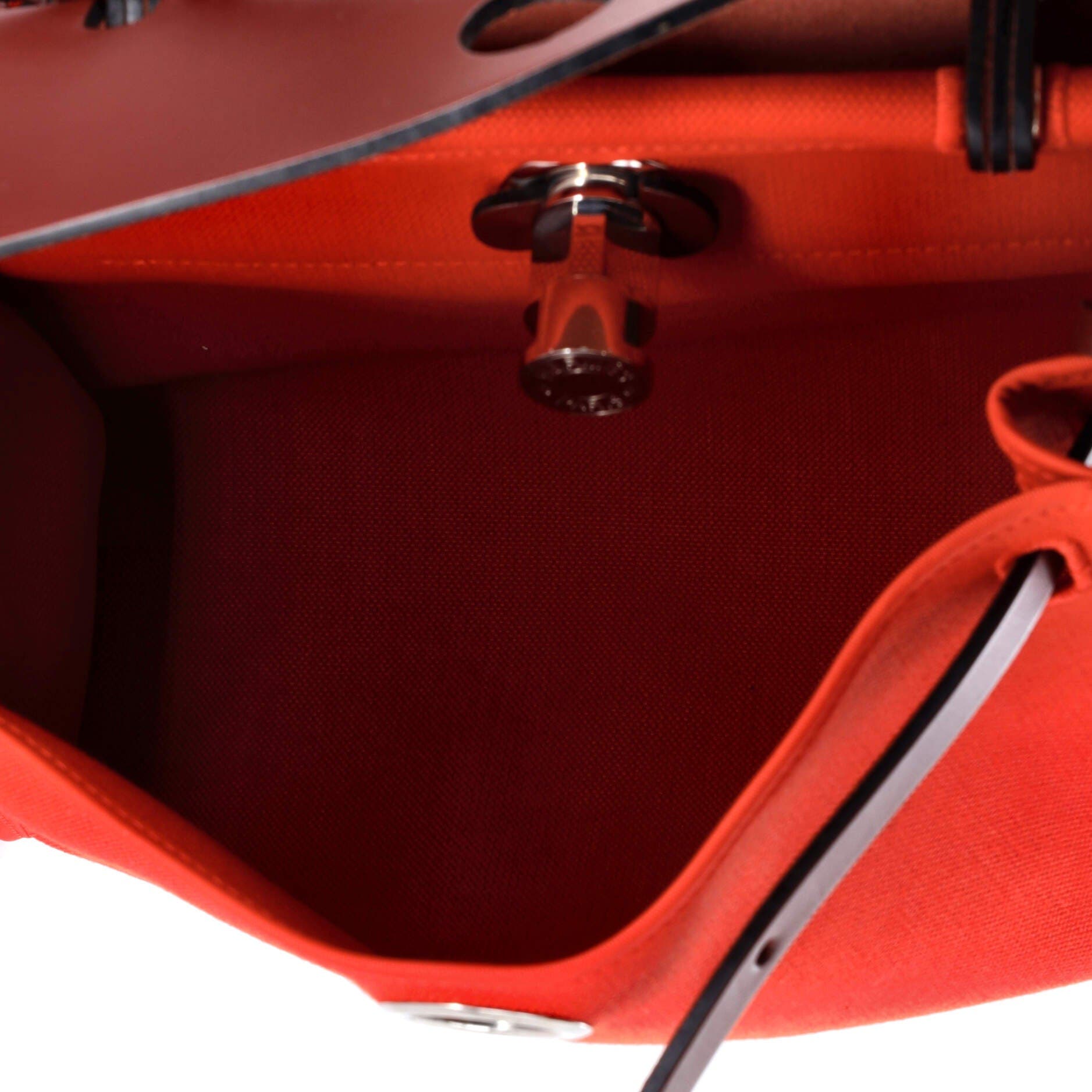 Pre-Owned Hermes Herbag Zip Leather and Toile 31, Alternate, color, Orange Poppy