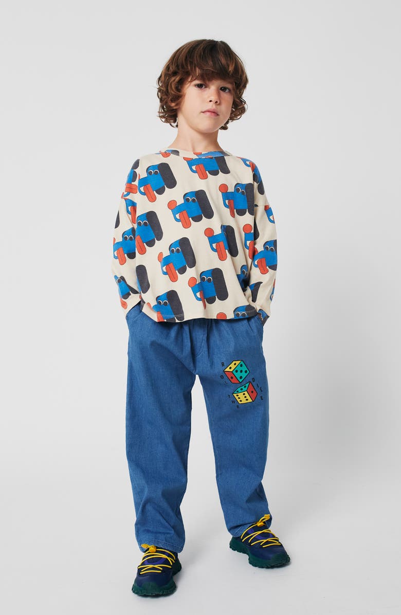 Bobo Choses Kids' Roll the Dice Jeans, Alternate, color, Navy Blue