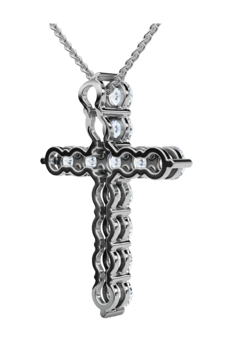 Bliss Diamond 1.25Ct Diamond Cross 14k Gold 18" Necklace 1" Tall Lab Grown, Alternate, color, White Gold