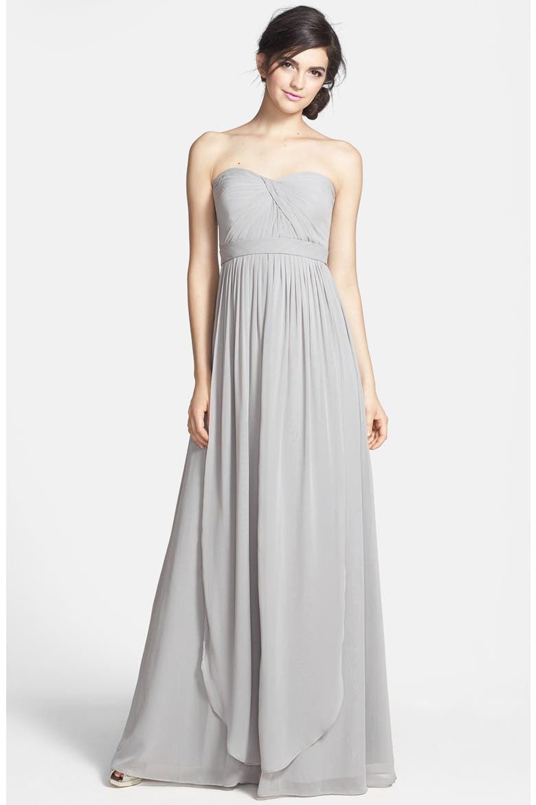 Aidan Convertible Strapless Chiffon Gown, Main, color, MINERAL