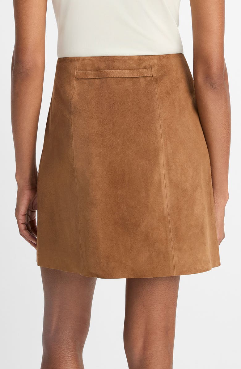 Vince Belted Suede Miniskirt, Alternate, color, Camarillo