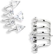 MELANIA CLARA Geometric Cubic Zirconia Layered Earrings