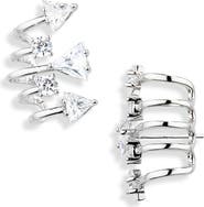 MELANIA CLARA Geometric Cubic Zirconia Layered Earrings