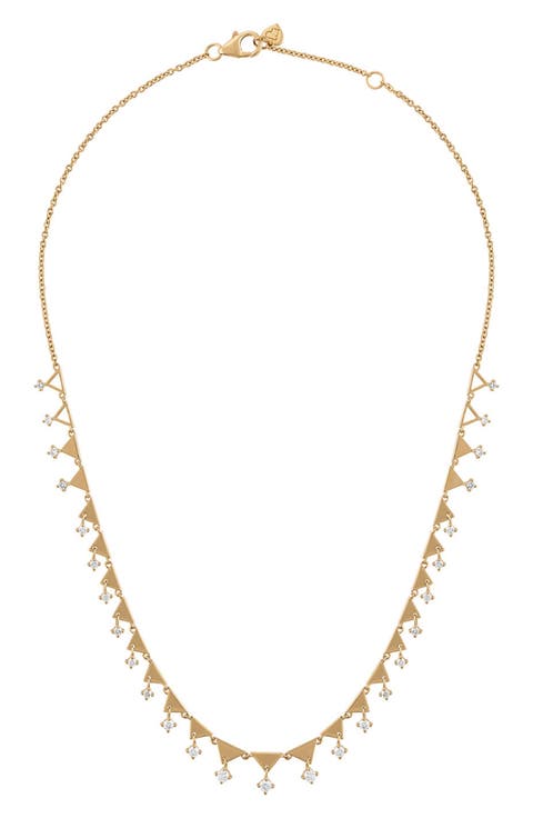 Shine 14k Gold Diamond Collar Necklace