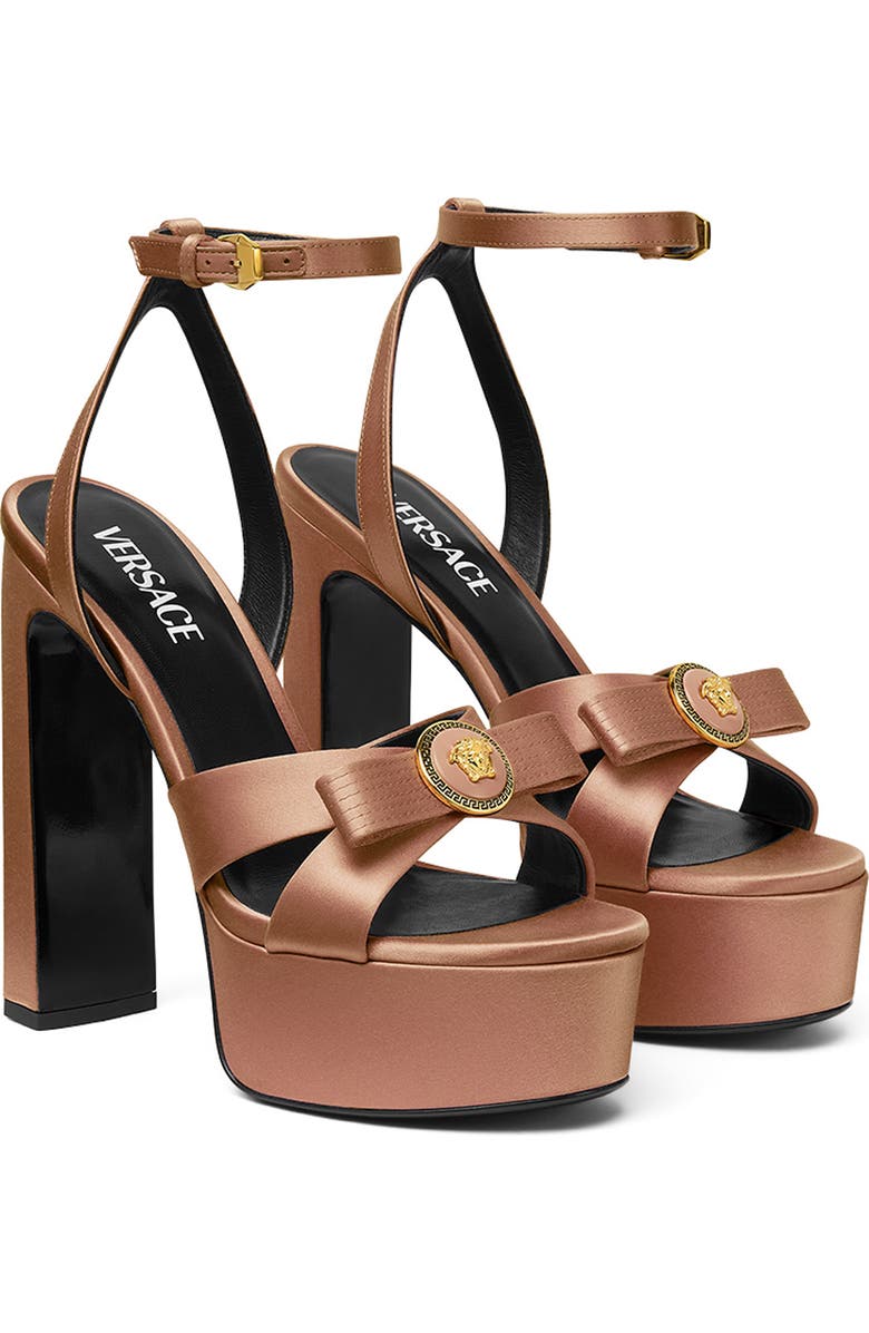 Versace Gianni Ribbon Platform Sandal, Main, color,