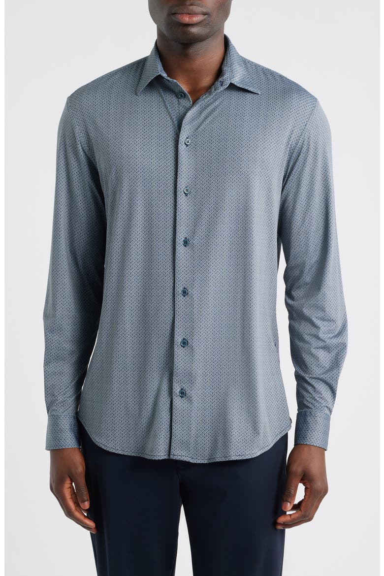 Microprint Stretch Button-Up Shirt (Men) | Nordstromrack