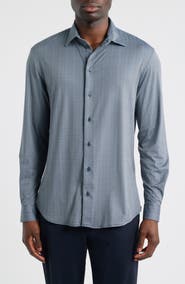 Emporio Armani Microprint Stretch Button-Up Shirt