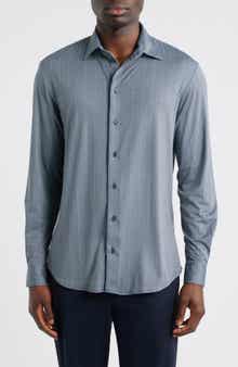 Emporio Armani Microprint Stretch Button-Up Shirt