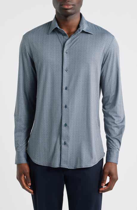 Emporio Armani Microprint Stretch Button-Up Shirt