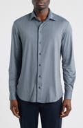 Emporio Armani Microprint Stretch Button-Up Shirt