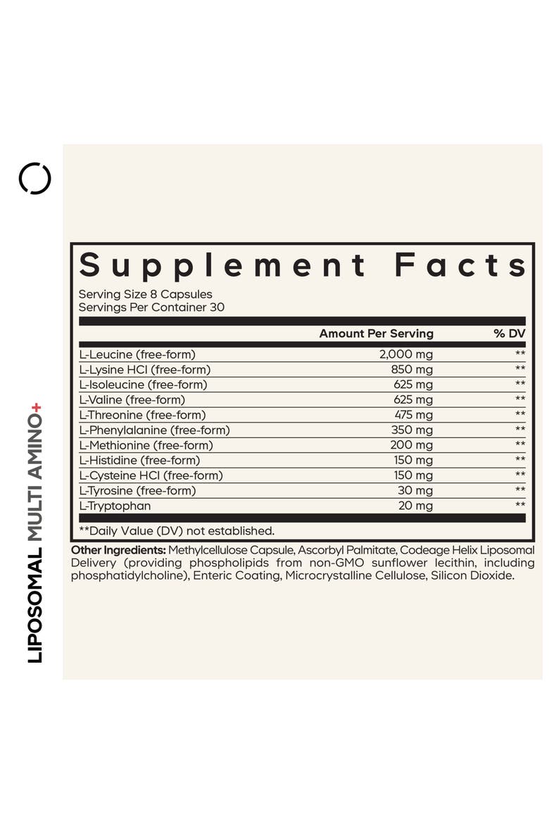 Liposomal Multi Amino BCAA & EAA Supplement, Alternate, color, White
