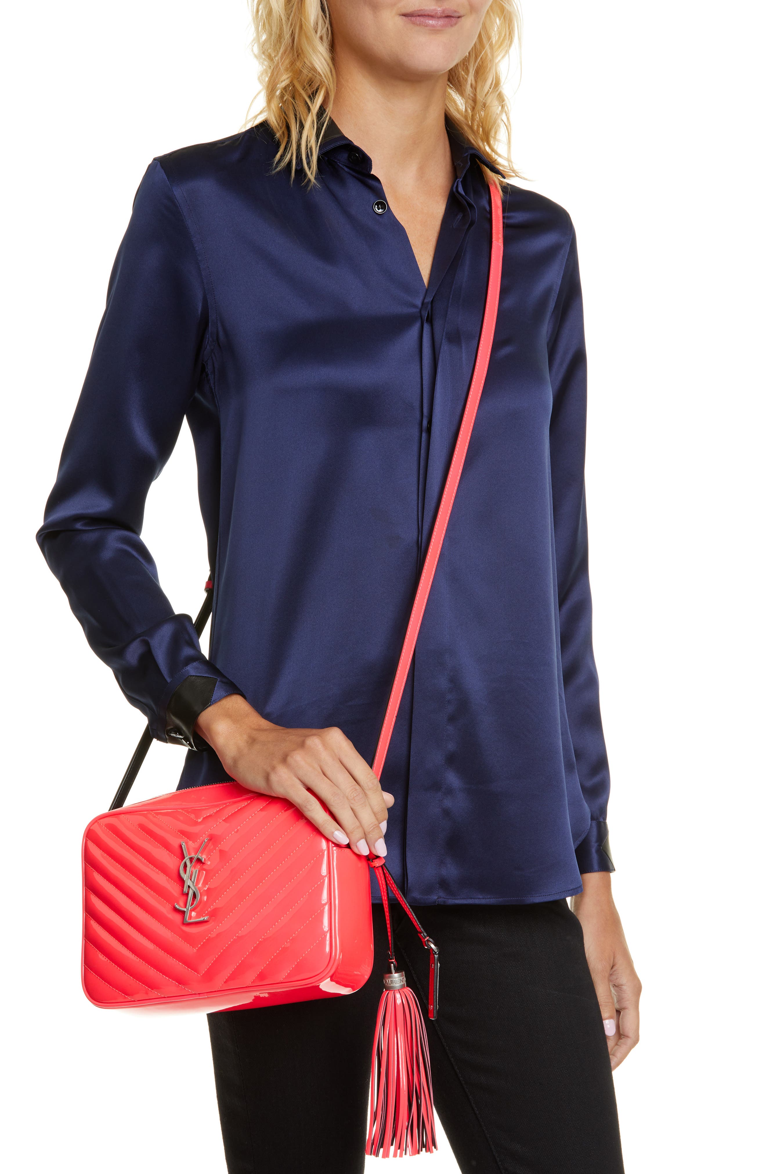 Saint Laurent Lou Matelassé Leather Crossbody Bag, Alternate, color, 