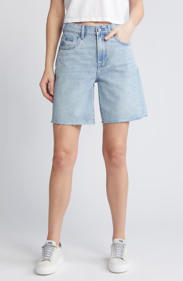 HIDDEN JEANS Cutoff Denim Shorts, Main, color, Medium Wash