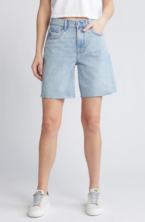 Cutoff Denim Shorts (Medium Wash)