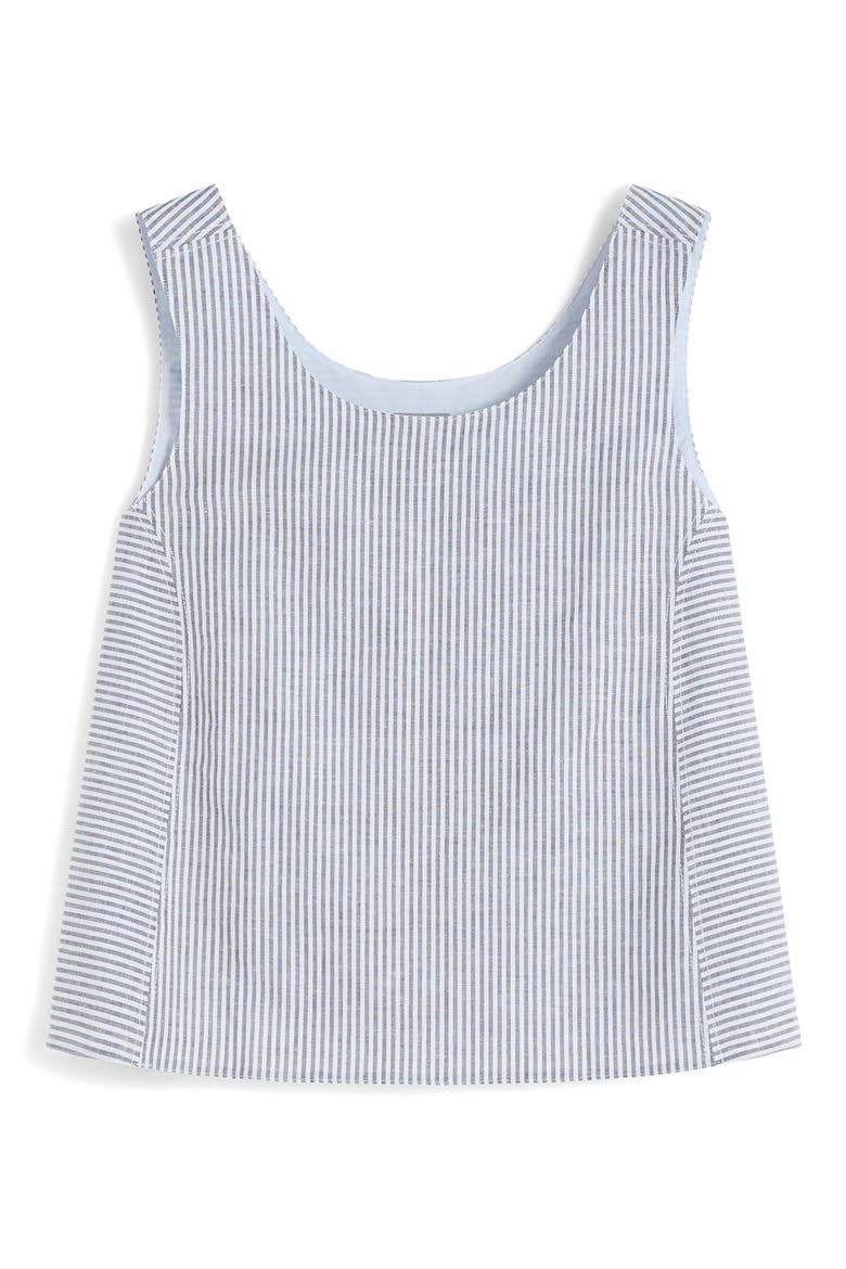 Stripe Linen Blend Tank, Alternate, color, SKY BLUE