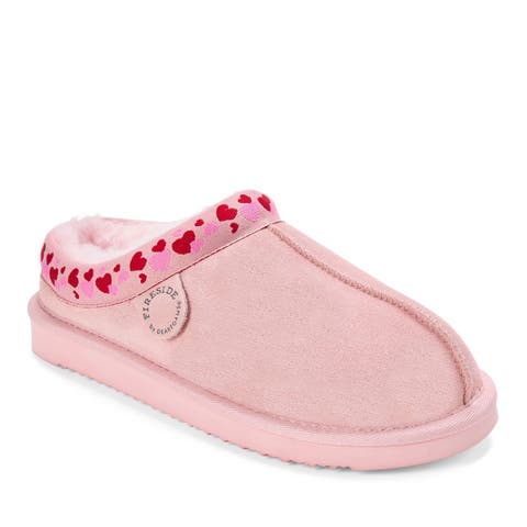 Fireside Greta Genuine Shearling Clog Slipper with Embroidery (Women)
