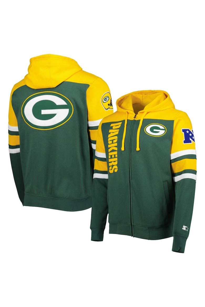Men's Starter Green Green Bay Packers Extreme Full-Zip Hoodie Jacket, Main, color, Green