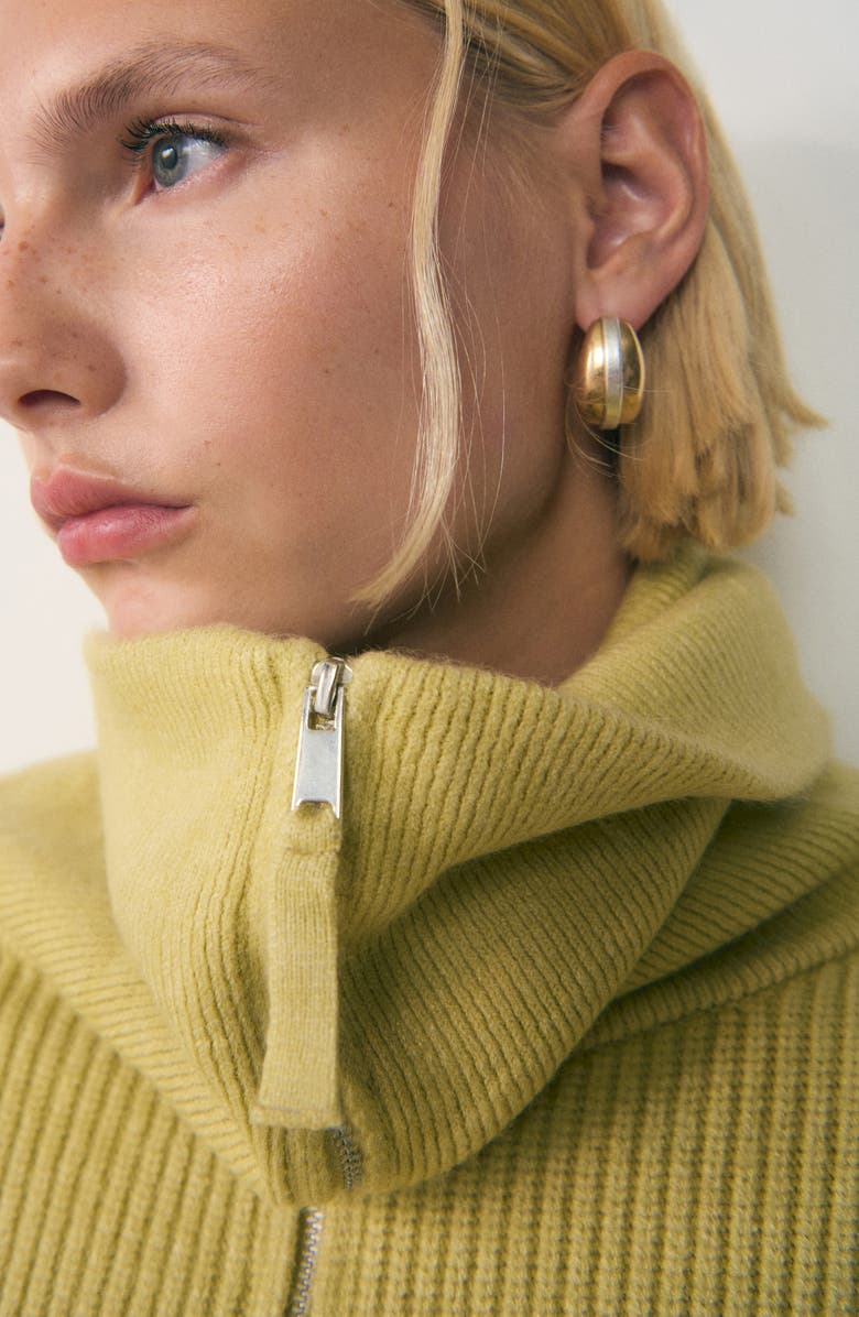 MANGO High Neck Half Zip Sweater, Alternate, color, 