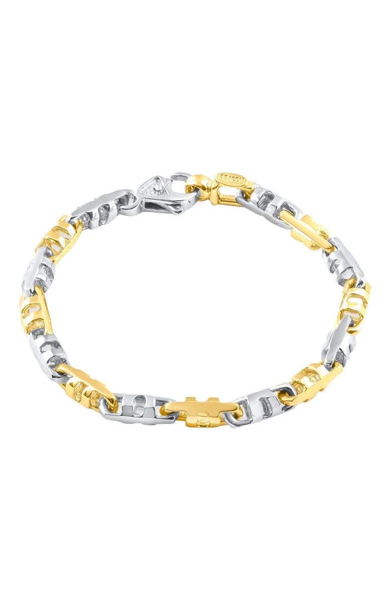 Bliss Diamond Men's Solid 14k Gold 28 grams 6mm Heavy Masculine Bracelet 8", Main, color, 