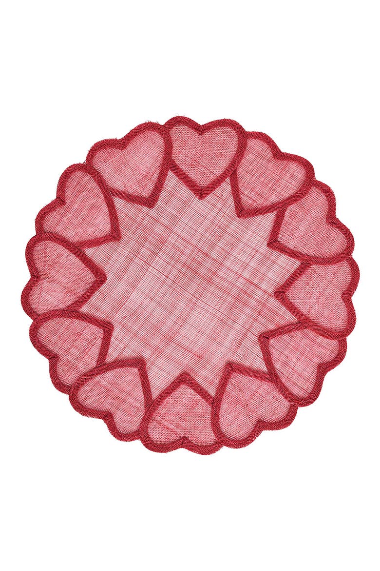 Pink Heart Set of 4 Placemats, Main, color, PINK
