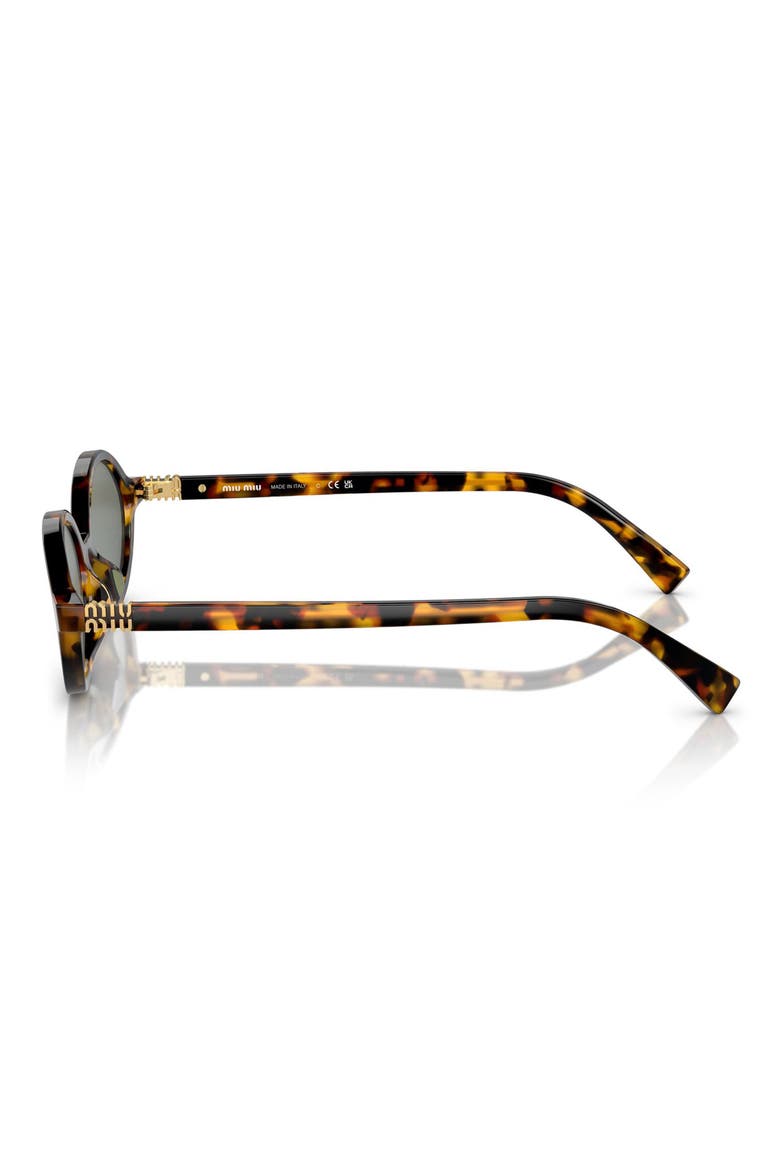 50mm Oval Sunglasses, Alternate, color, HONEY HAVANA / GREEN / SILVER