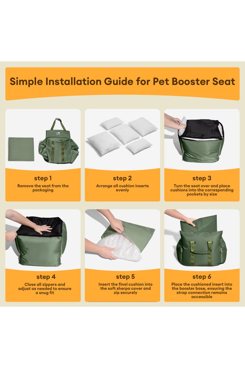 First Class Waterproof Dog Car Seat Bed, Alternate, color, Olive Green