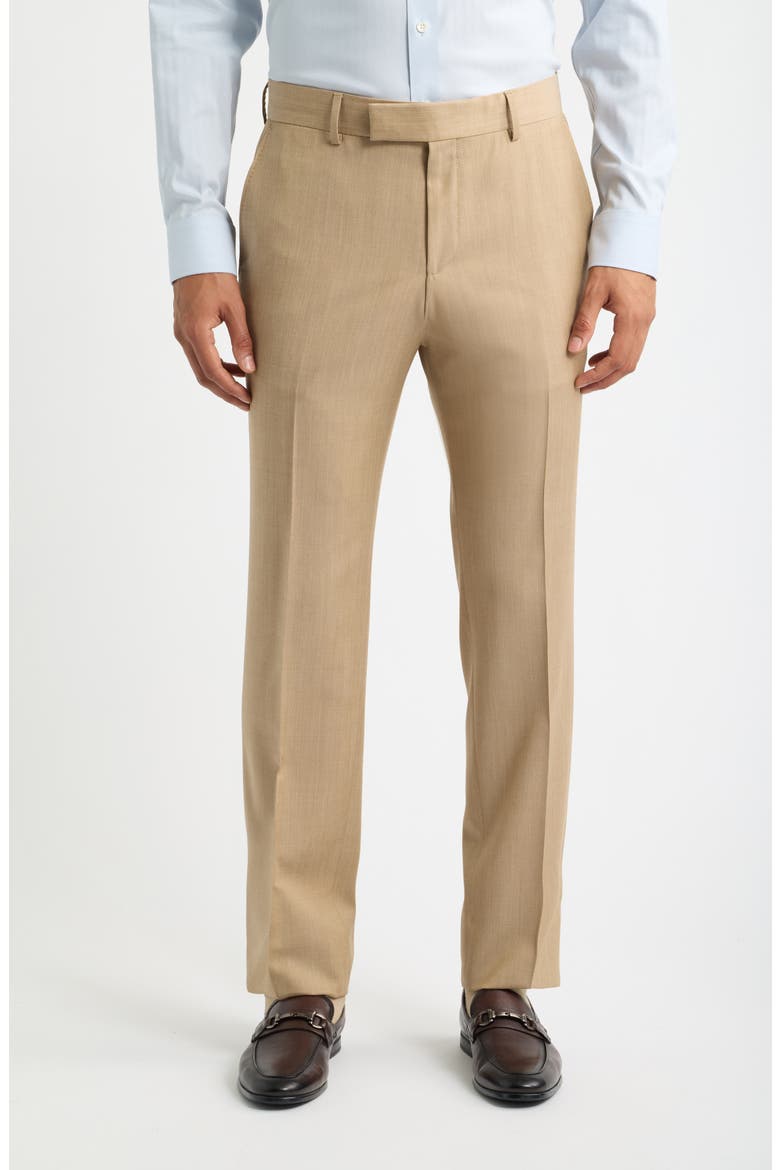 Genius Slim Fit Virgin Wool Suit Pants, Main, color, MEDIUM BEIGE