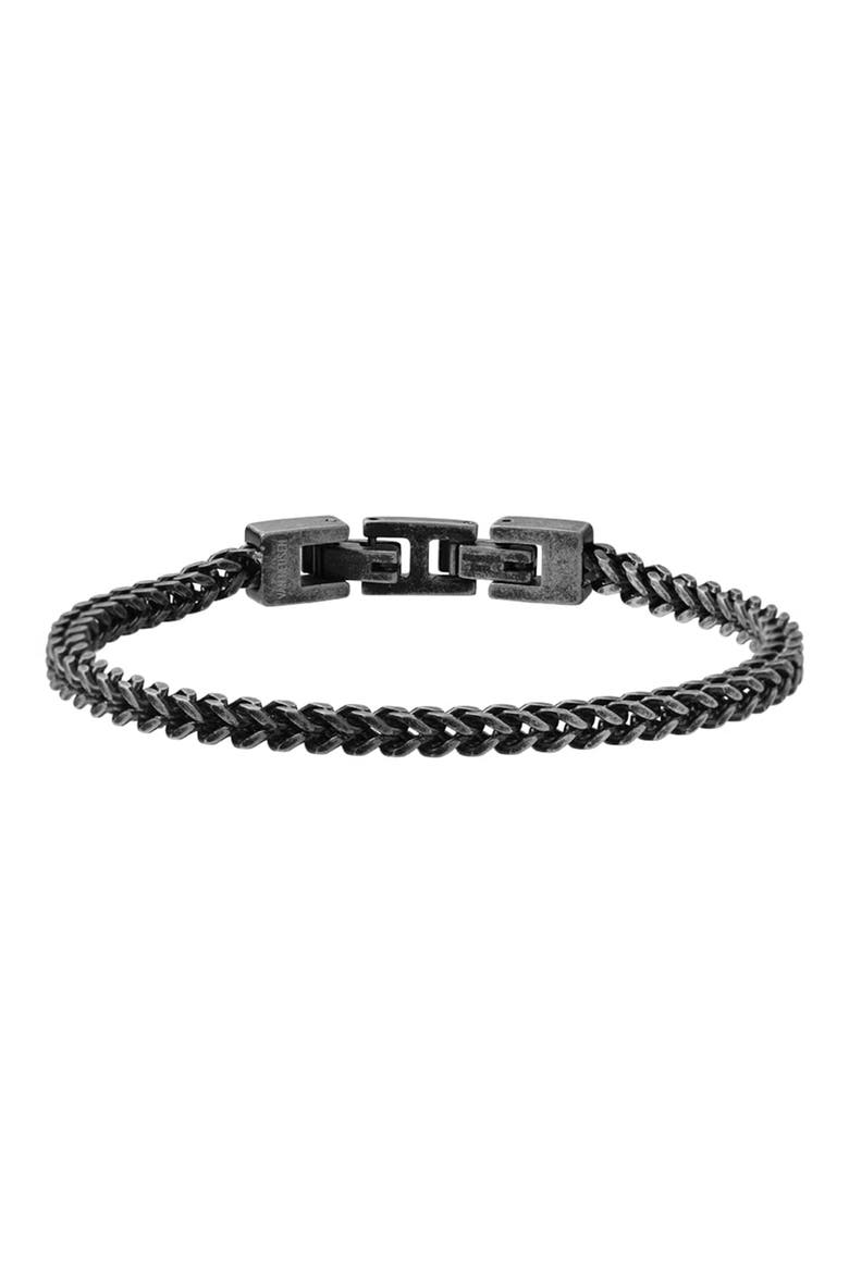 Men's Franco Chain Bracelet, Main, color, BLACK