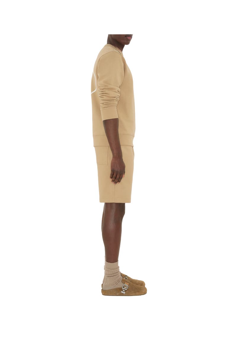 Knight Stamp Cotton Shorts, Alternate, color, Flax beige