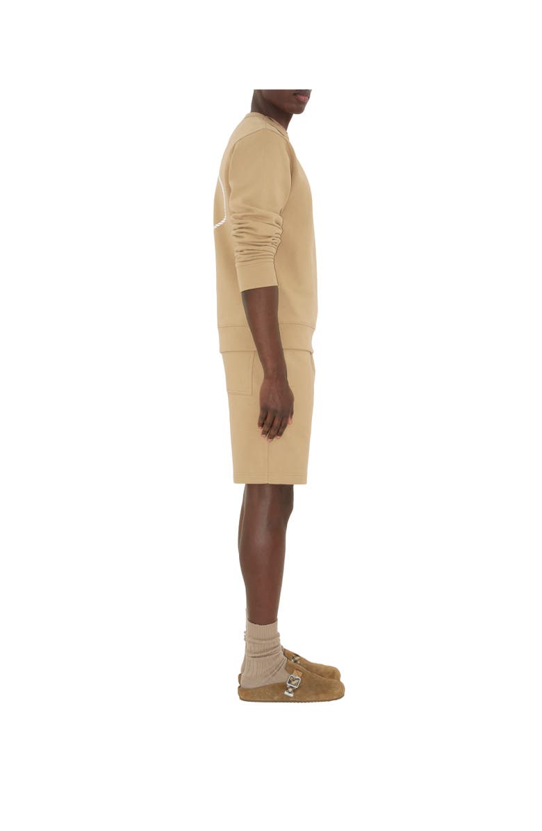 Burberry Knight Stamp Cotton Shorts, Alternate, color, Flax Beige