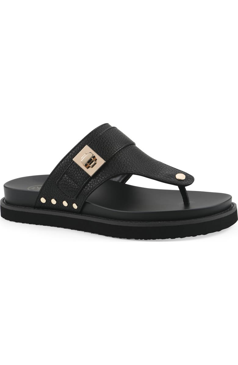 White Mountain Footwear Malabar Thong Sandal, Main, color, Black/ Smooth W/ Black Footbed