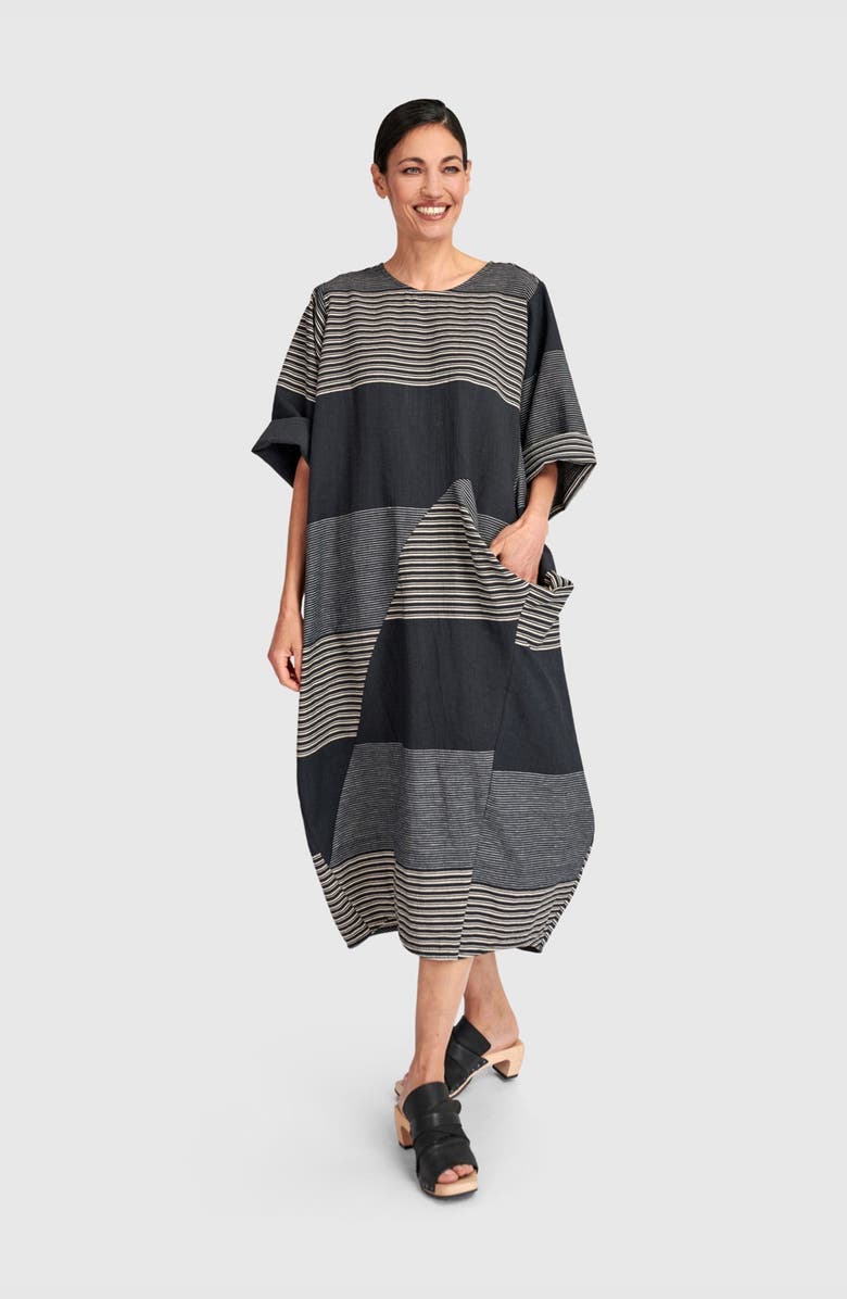 Alembika Unfurl Relaxed Pocket Dress, Alternate, color, Slate Stripes