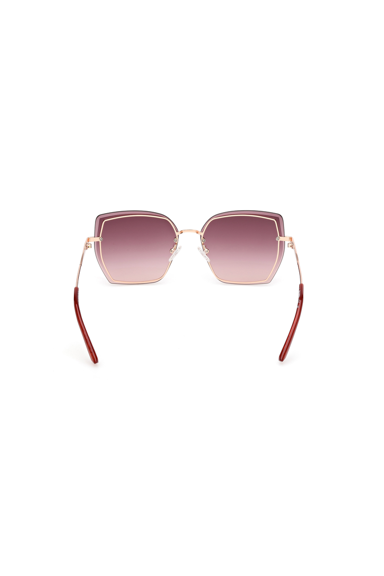 Oversized Square Metal Sunglasses, Alternate, color, Rose Gold / Bordeaux