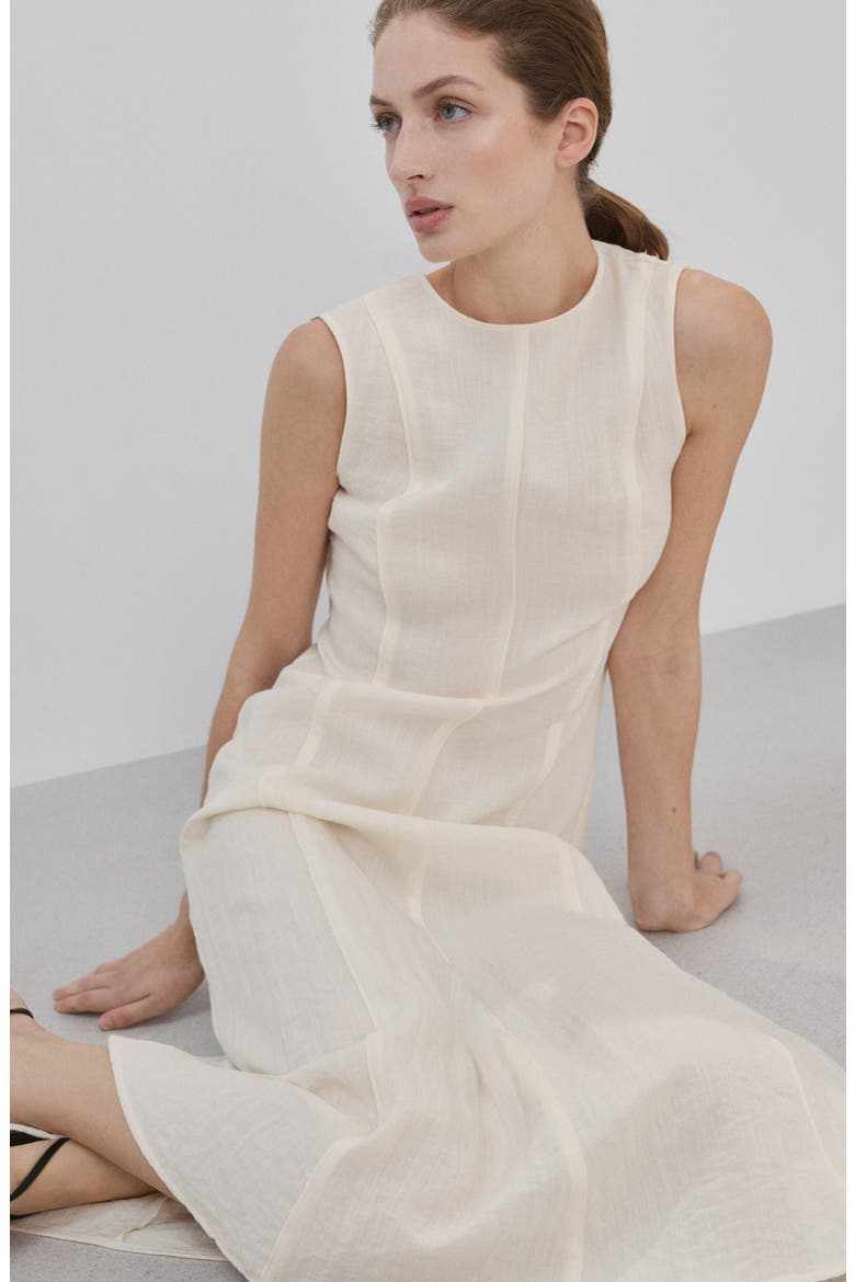 A-Line Midi Dress, Alternate, color, ECRU
