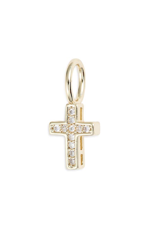The Sis Kiss Crystal Cross Charm In Gold