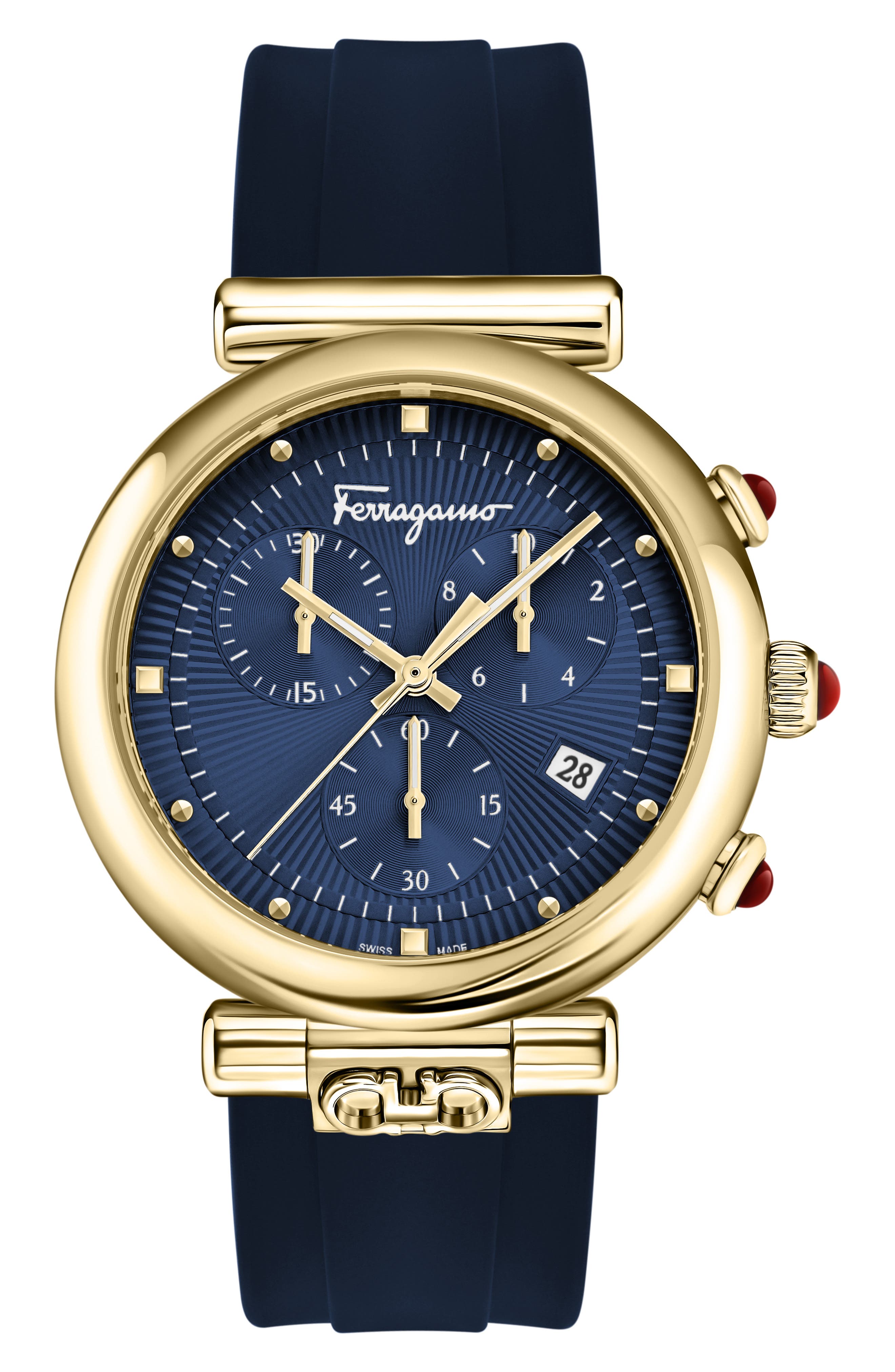 FERRAGAMO Ora Silicone Strap Watch, 40mm