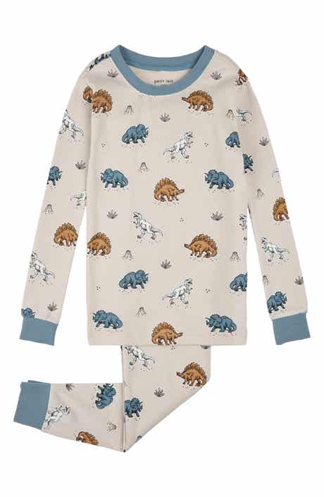Kids' Fitted Two-Piece Organic Cotton Rib Pajamas