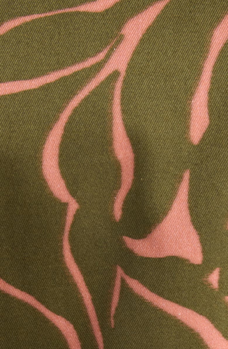 Dries Van Noten Roltas Giant Couture Rose Print Cotton & Sequin Wrap Coat, Alternate, color, Khaki