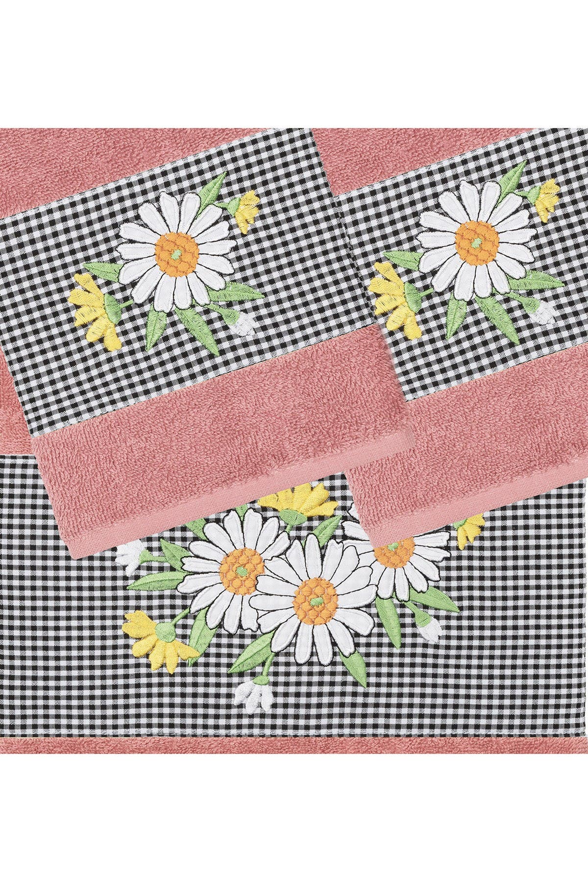 Linum Home Textiles Daisy 3-Piece Embellished Towel - Tea Rose ...